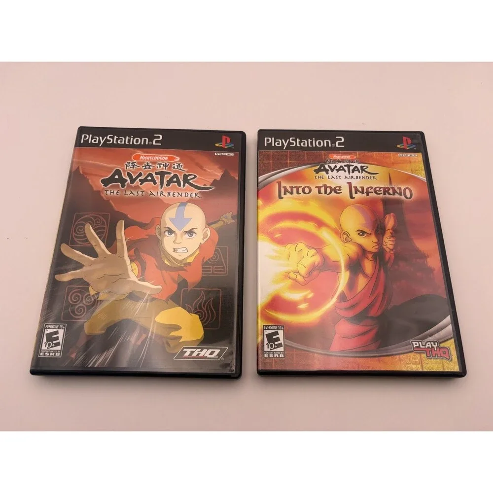 PS2 Avatar: The Last Airbender & ATLA Into The Inferno Sony PlayStation 2 CIB